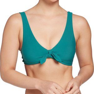NWT CALIA Women's Tie Front Bikini Top Swimsuit Size S Exotic Emerald $45 5D351